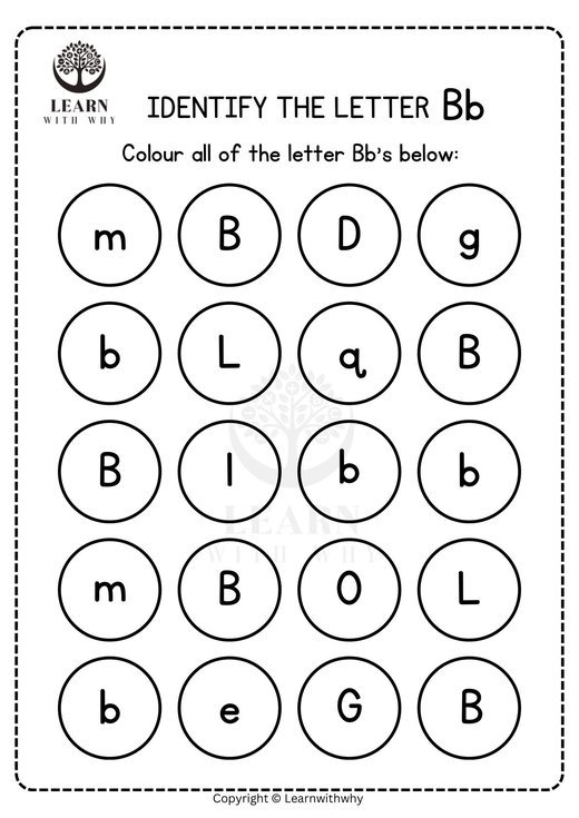 Colour the letter B worksheet preview