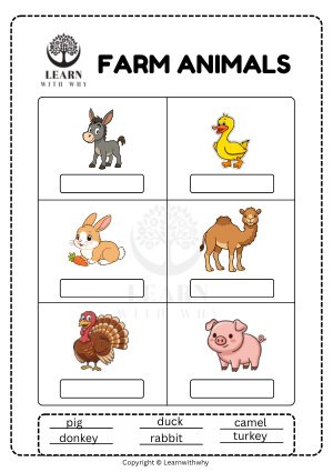 Animals 2 — more farm animals worksheet preview