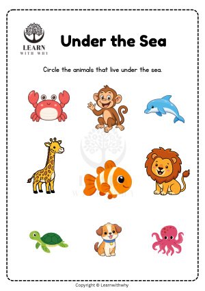 Animals 7 — under the sea worksheet preview